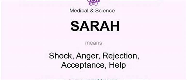 Acronym for sarah